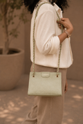 Elara Quilted Shoulder Bag – Sage Green